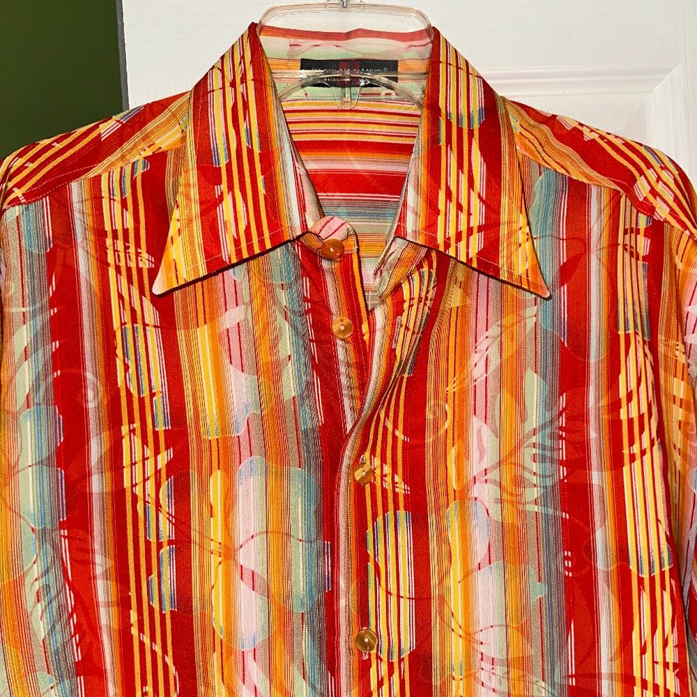 Yashi Yamamuri Men Terzo Millennio Long Sleeve Dress Shirt Size L Made i…